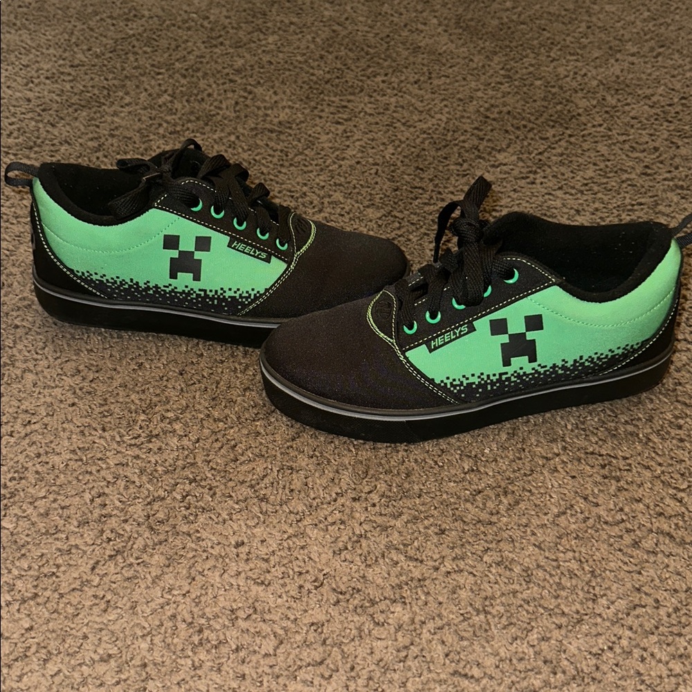 Heelys Black and Neon Green Minecraft Sneakers